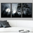 thumbnail image 2 of wall26 - Full Moon in The Forest Framed Canvas Art Wall Art - 16"x24"x3 Black, 2 of 5