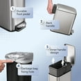 thumbnail image 4 of GALAXHERO Slim Kitchen Trash Can with Lid Soft Close, Step Pedal, Stainless Steel Garbage Can with Removable Inner Bucket, Anti-Fingerprint Finish, Silver, 4 of 6