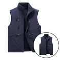 thumbnail image 4 of Stamzod Mens Vests Casual Solid Color Stand Collar Sleeveless Fleece Jacket with Pocket Outdoor Athletic Vests for Men Blue XXXL, 4 of 5