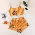 thumbnail image 2 of Hpapadks Halloween Women Pajamas Cute 2 Piece Skeleton Print Cami Top and Shorts Sleepwear Sexy Womens Pjs Sets Khaki, 2 of 4