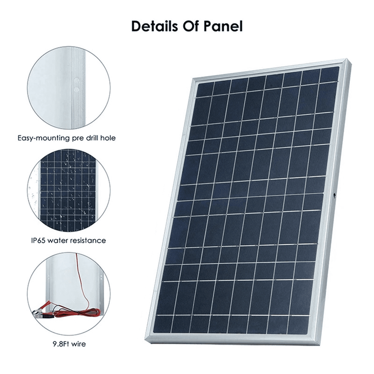 3X 12V Solar Panel Kit Complete 30W Power Portable Outdoor Rechargeable Solar Cell Generator for Home