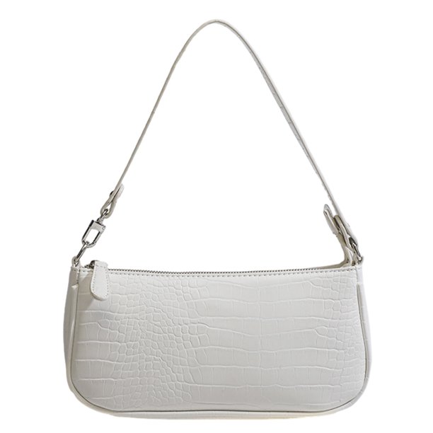 Bolso bandolera pequeño, correas desmontables, bolso tote vintage de piel de cocodrilo, bolso para llevar debajo del brazo