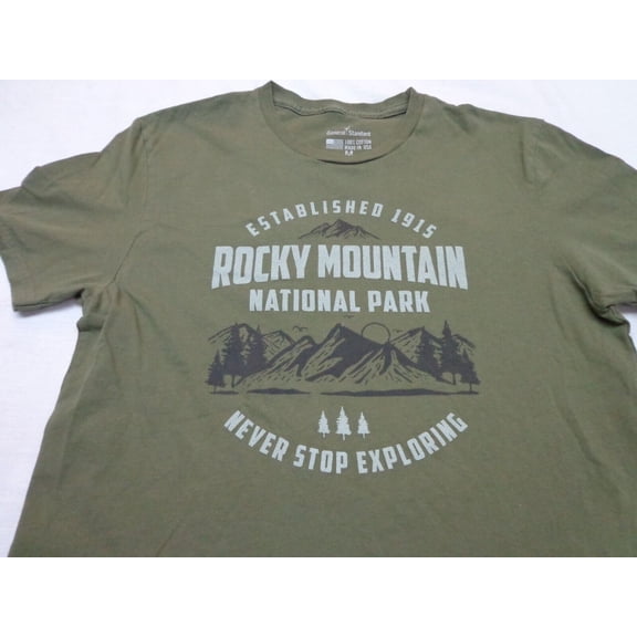 General Standard Men’s Rocky Mountain  T-Shirt (Green, Small)