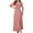 Pink, variant on Women Dress Women's Fashion Fallow V-Neck Short Sleeve Solid Color Dresses Summer Dresses for Women Black M