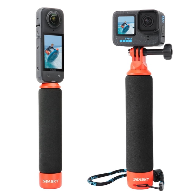 SEASKY F1 - Barra de agarre flotante multifuncional para Gopro Hero13/12/11/10/9 negro para cámara de acción deportiva Insta360 X5 X4 X3 X2 Ace Pro 2 para DJI Action 5 Pro/4/3/2