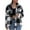 Black, variant on jsaierl Women's 2024 Fashion Winter Coat Plaid Fleece Fuzzy Long Sleeve Lapel Zip Up Faux Shearling Shaggy Shacket Jacket Outwear
