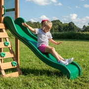 Backyard Discovery Buckley Hill Cedar Wood Swing Set, Slide, Play Deck, Rock Wall Ladder