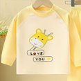thumbnail image 6 of NOLDARES Baby Toddler Boys Outfits 2 Piece Printed Long Sleeve Pullover Top Thick Sweatpants Round Neck Casual Fall Clothes Set Size:7-8 Y,Yellow, 6 of 9