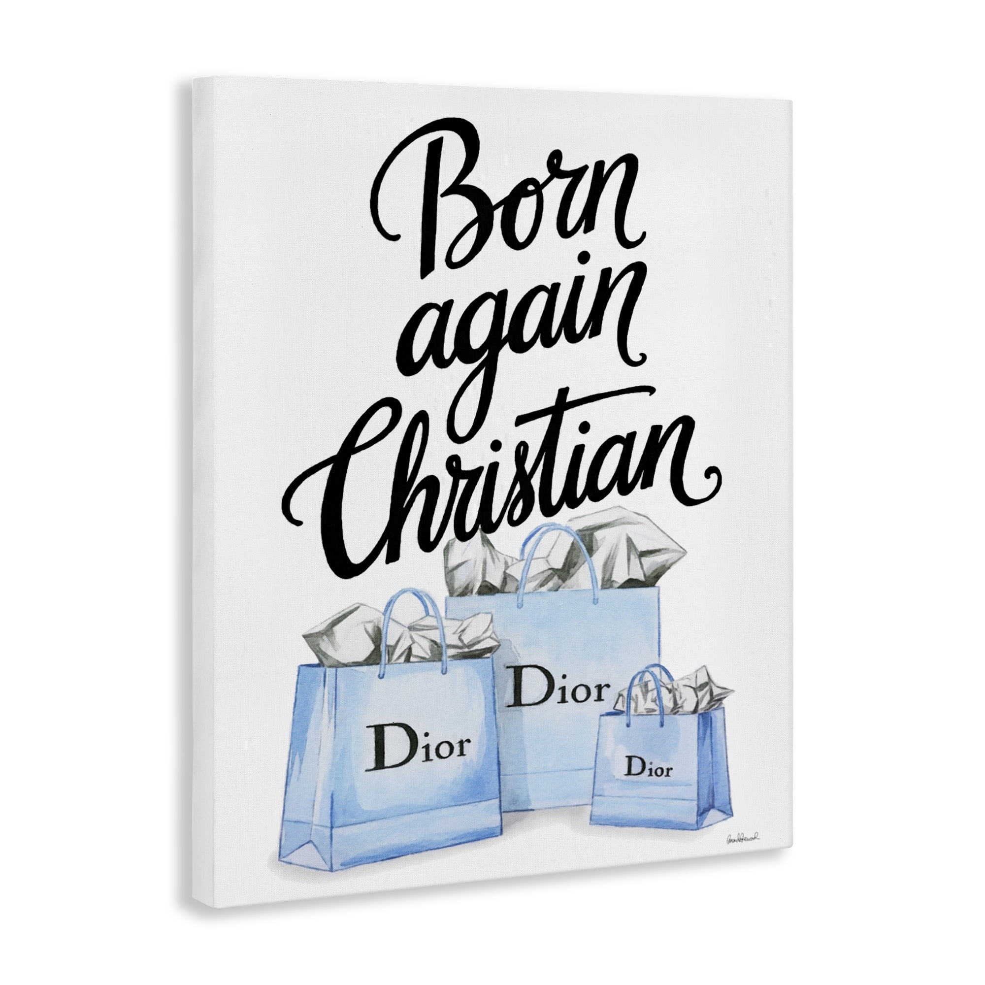 Glam Bags Born Again Christian Canvas Wall Art, design by Amanda Greenwood