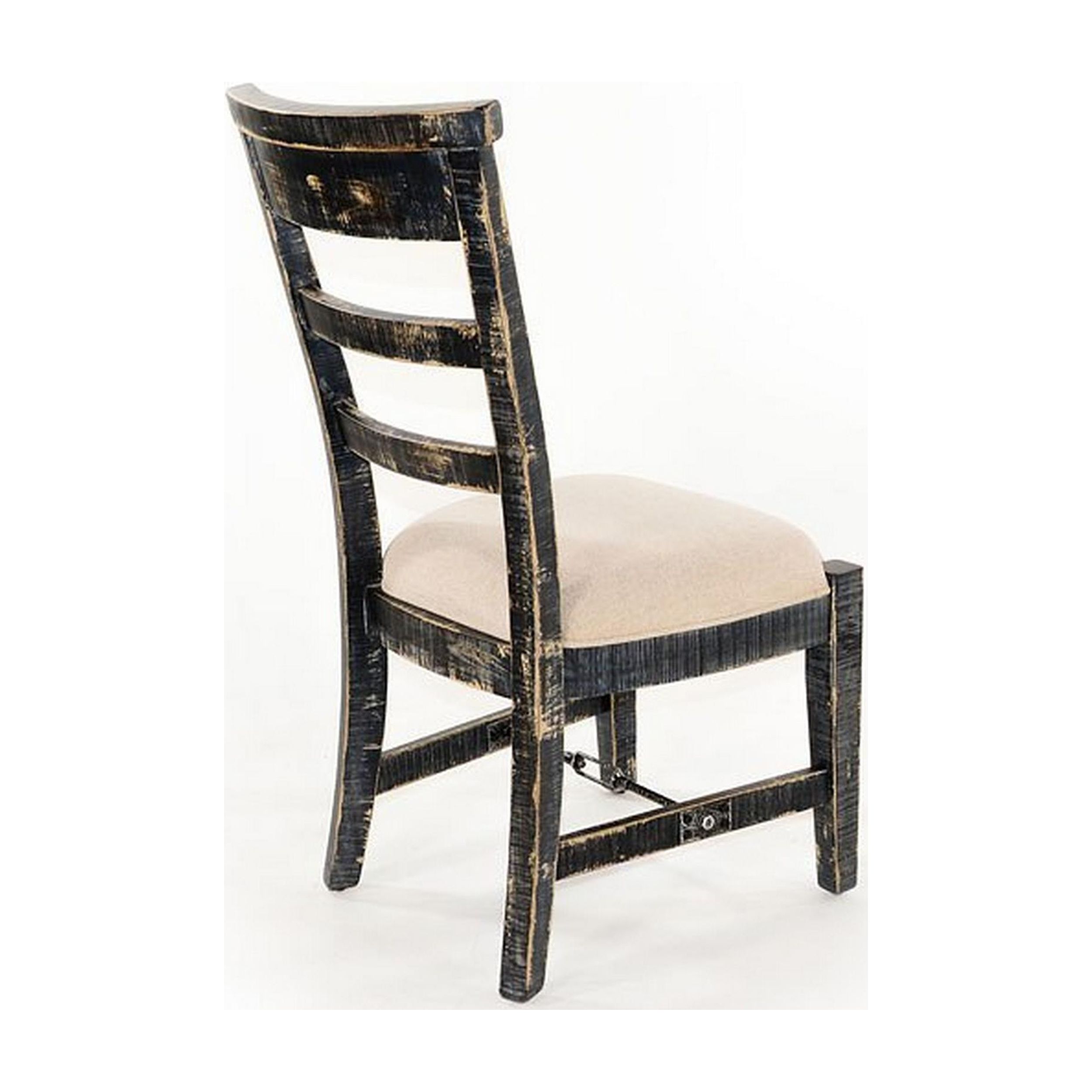 Rena Side Dining Chair Set of 2- Metal Turnbuckle- Black Mahogany Wood