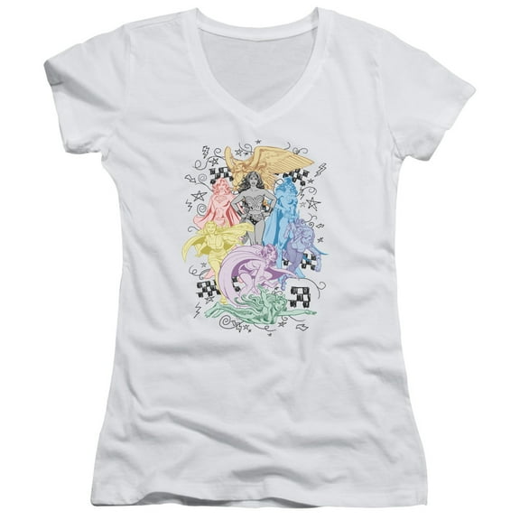 DC Comics Super Junior Women's V-Neck T-Shirt White