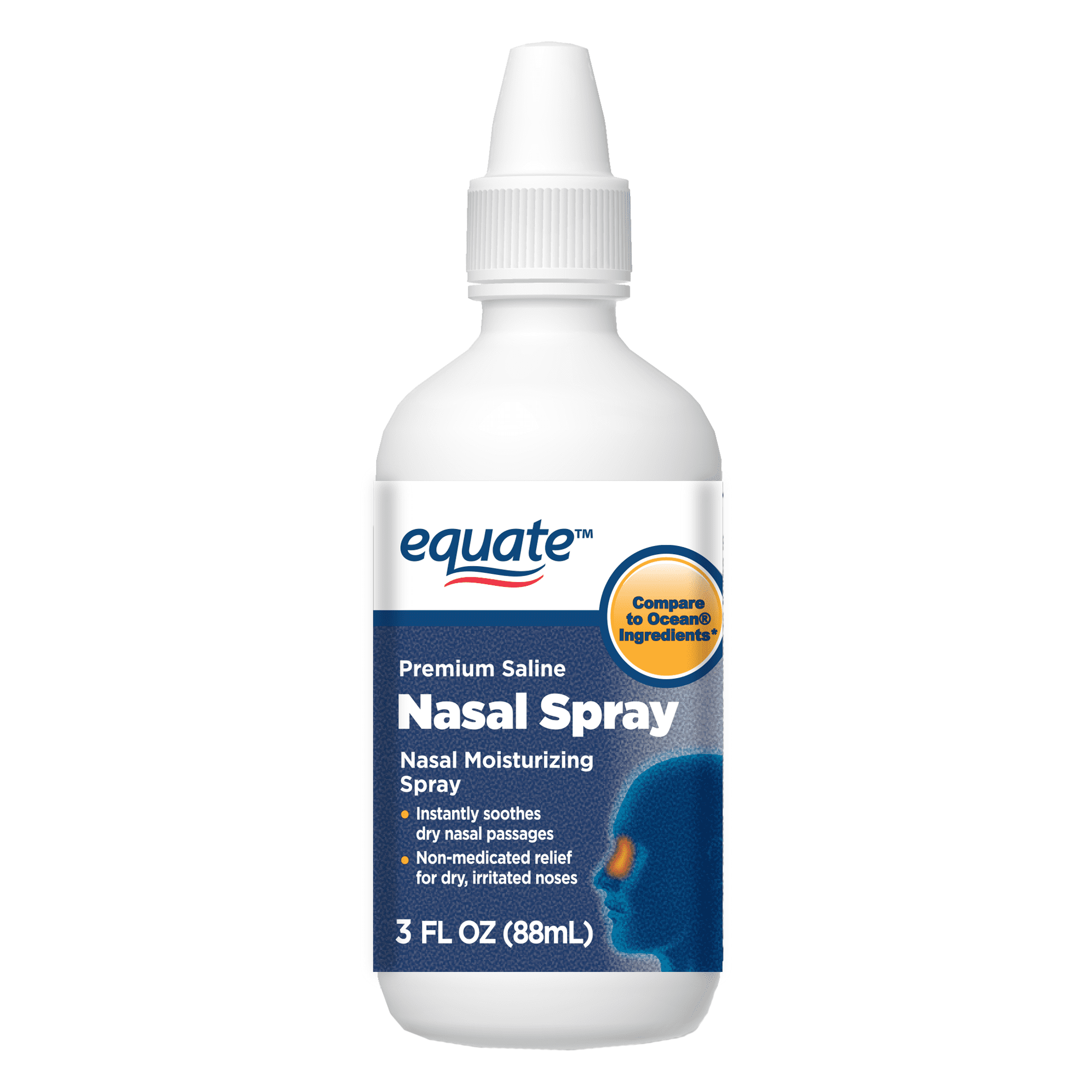 Equate Nasal Spray Saline Liquid Mist Congestion Relief 3 Fl Oz 