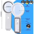 thumbnail image 4 of 30X 10X Magnifying Glass with Light and Stand, Folding Handheld Magnifier, 4 of 5