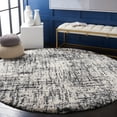 thumbnail image 2 of SAFAVIEH Hudson Shag Jada Abstract Area Rug, Ivory/Dark Grey, 7' x 7' Round, 2 of 8
