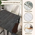 thumbnail image 4 of Square Fitted Table Cover Wood Grain Tablecloth with Elastic Edge Black Rustic Tablecloths Waterproof Tables Cloth for Dining Kitchen Home Party Picnic, Fit for 36"x36" Tables, Style-15, 4 of 4