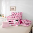 thumbnail image 6 of Manfei Modern Checkered 7-Piece Twin Bedding,Minimalist Polka Dot Bedding Comforter Set,Pink White,Pink Reversible, 6 of 7