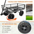 thumbnail image 6 of Aukfa Mesh Steel Wagon Cart with Removable Sides, Garden Cart Heavy Duty Utility Wagon with Rotating Handle/10'' Tires for Garden Yard, Black, 6 of 8