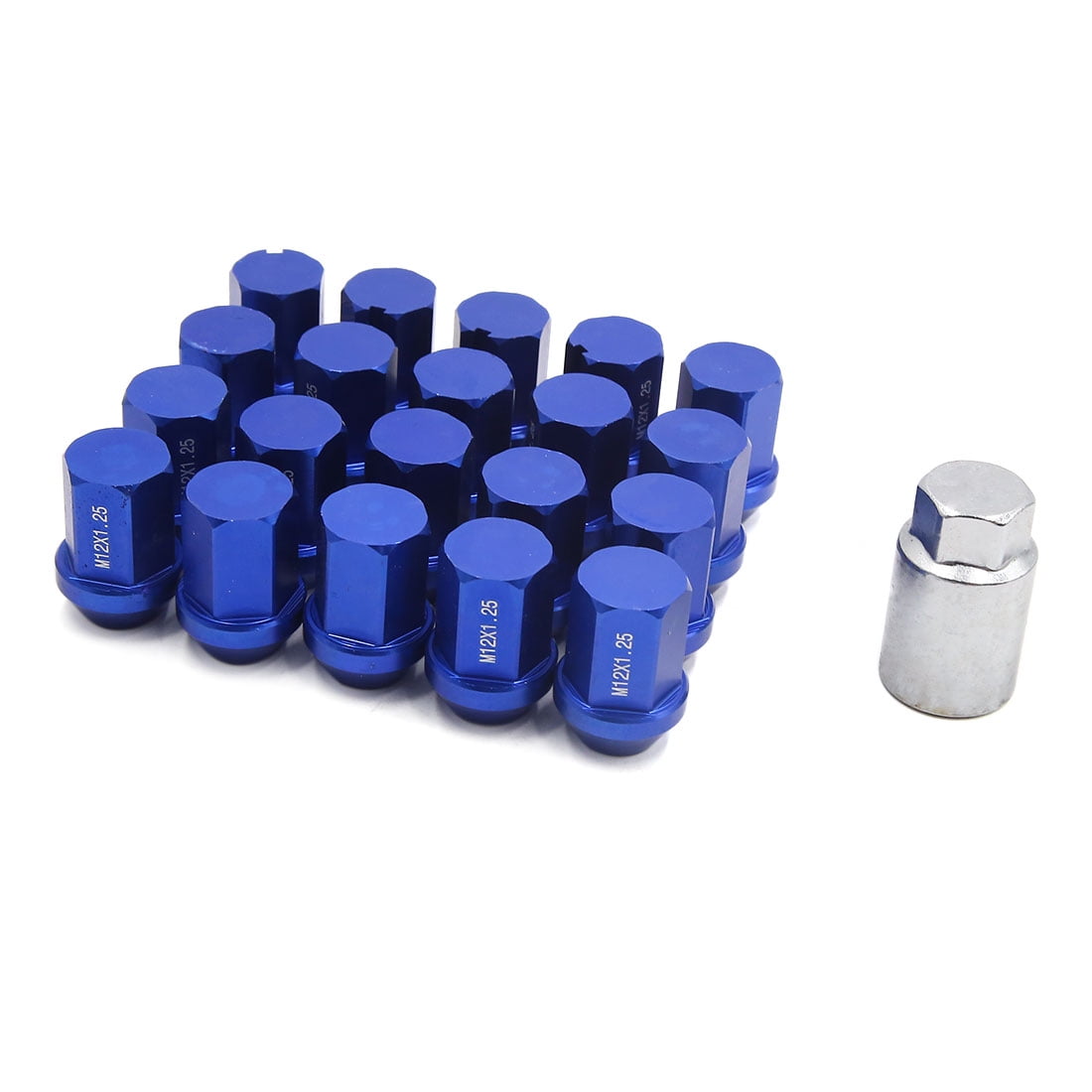 20pcs Blue Security Lock Antitheft Car Wheel Nuts M12x1.25 Tire Lugs