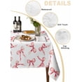 thumbnail image 2 of Pink Bow Ribbon Table Cloth, Vintage Modern Art Bowknot Waterproof Tablecloth for Rectangle Tables, Reusable Washable Fabric Table Cover for Restaurant Kitchen Dining Tables 52"x70", 2 of 6