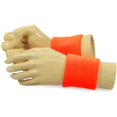 thumbnail image 6 of Couver Unisex Athletic Wrist Sweatbands 2-Pair Dual Layer Neon Nylon Neon Orange, 6 of 8