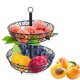 thumbnail image 2 of ZHAOCHENG Cesta de frutas de 2 niveles, de metal, para frutas y verduras, color negro, 2 of 5