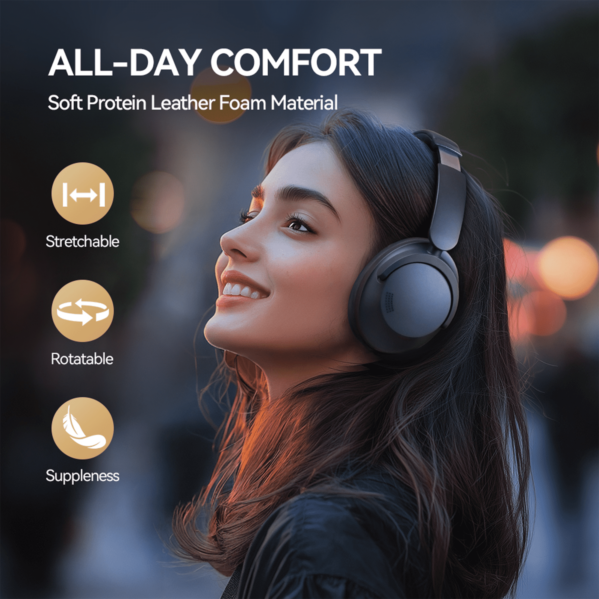 1MORE Sonoflow Pro HQ51 Bluetooth over-Ear Headphones with Built-in Mic, Blue