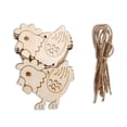 thumbnail image 1 of Ventana Puerta Árbol Animal Colgante Rodajas de madera Decoración colgante con cuerda de lino Decoración del festival Adorno para el hogar Gallo Inevent HA012580-08, 1 of 7