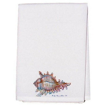 Betsy Drake Interiors Coastal Conch Shell Hand Towel (Set of 2)