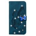 thumbnail image 1 of ELEHOLD Wallet Case for Samsung Galaxy S23 Ultra,Butterfly Pattern Shiny Diamond with Card Slots Kickstand Magnetic Clasp Shockproof Fashion Folio Wallet Case,
Blue, 1 of 7