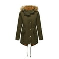 thumbnail image 5 of Winter Jackets for Women Women Winter Elegant Waist Detailing Mid Length Thickened Warm Coat Winter Coats for Women, 5 of 7