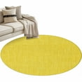 thumbnail image 2 of Yellow Burlap Texture Round Area Rug 3.3 FT, Non Slip Small Entryway Kitchen Mat, Farmhouse Vintage Yellow Washable Soft Circular Rug Non-Shedding Door Mat for Bathroom Playroom Kids Room, 2 of 9