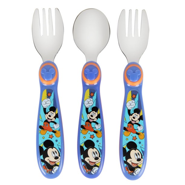Set de cubiertos The First Years Mickey Mouse para niños, paquete de 3