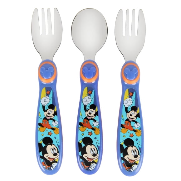 Set de cubiertos The First Years Mickey Mouse para niños, paquete de 3
