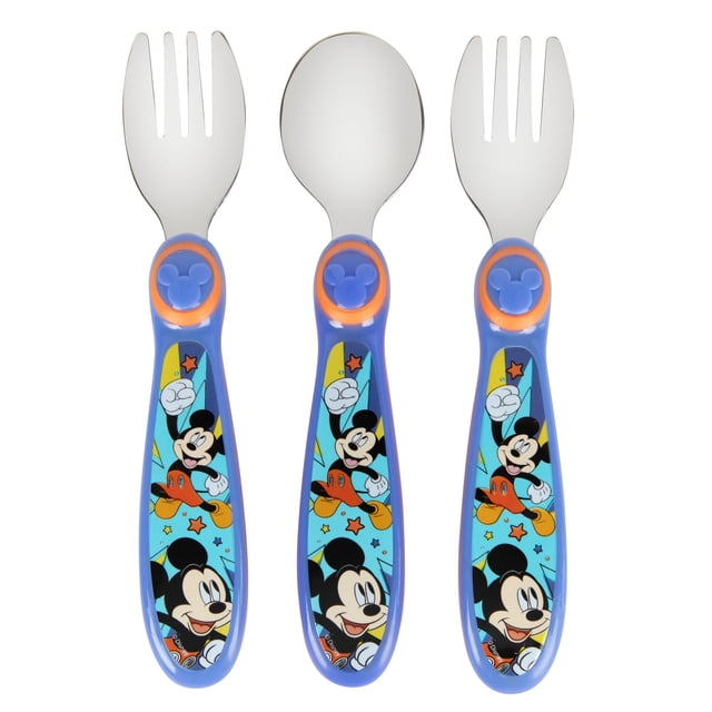 Set de cubiertos The First Years Mickey Mouse para niños, paquete de 3