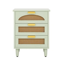 Topcobe Wood Night Stand, 20-Inch Bedside Table Storage Cabinet with 3-Drawers, Bedroom Furniture, Small Side Table, End Tables Living Room