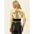 thumbnail image 4 of DARING DIVA Women's Holographic Shimmering Shiny Metallic Cardigan XL Gold, 4 of 6