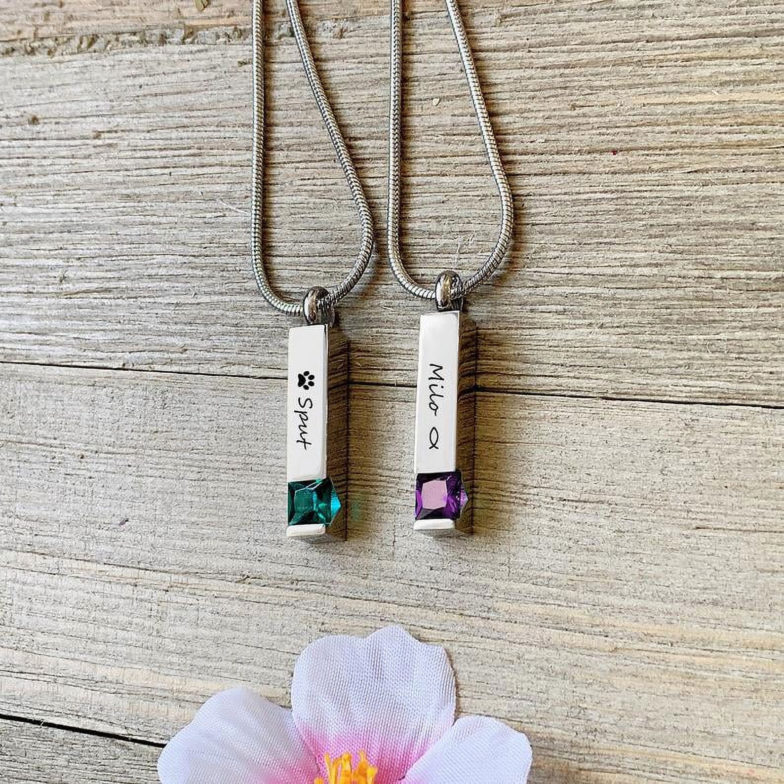 Anavia Personalized July Birthstone Ashes Holder Cremation Keepsake Necklace