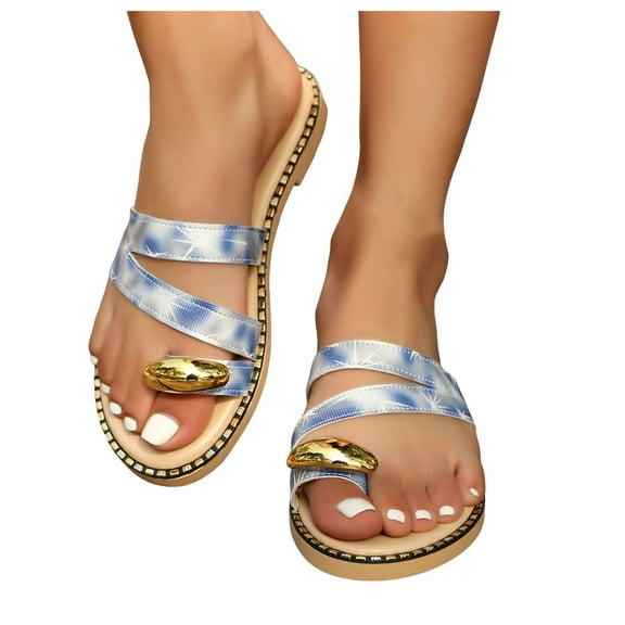 Boho Slippers Sandals for Women 2025 Bohemian Beach Summer Flip Flop Flats Slides Rhinestones Dress Slip on