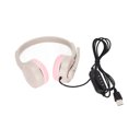 thumbnail image 2 of PC Headphone,Kids Headphone Stereo Foldable USB Wired Kids Headphone On Ear Headset Streamlined Design, 2 of 8