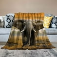 thumbnail image 2 of COMIO  Orange African Elephant Blanket Soft Fluffy Throw for Women, 2 of 6
