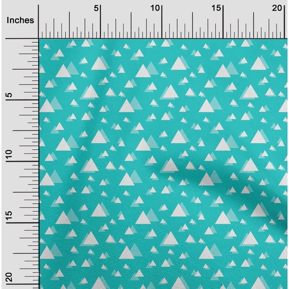 oneOone Cotton Poplin Fabric Triangle Geometric Print Fabric BTY 42 Inch Wide