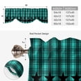 thumbnail image 6 of Teal Black Plaid Tie Up Valance Curtains for Windows, Kitchen Curtains Window Treatments, Farmhouse Retro Star Abstract Checked Short Window Shades Valances for Bedroom Bathroom Cafe 42"x12", 6 of 8