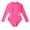 Hot Pink, variant on Girls Long Sleeve Solid Color Hollow Out Flower One Piece Swimsuit Full Coverage Nylon Swimwear for Beach Vacation Sun Protection Bathing Suit