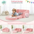 thumbnail image 4 of babyeap Kids Sofa,2-in-1 Soft Toddler Couch Fold Out,Toddler Chair Baby Convertible Couch for Girls and Boys,Pink, 4 of 10