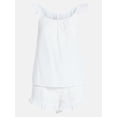 thumbnail image 5 of Joyspun Women's Seersucker Sleep Cami and Shorts Set with Ruffle, 2-Piece, Sizes XS-3X, 5 of 5