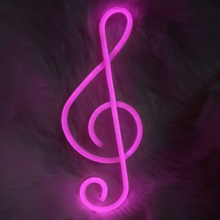 

Musical Note Neon Signs Music Note Shaped LED Light Sign for Room Decor Neon Lights Creative Lighting Lamp Home Decoration Gift for Kids - Pink