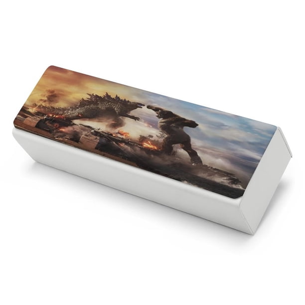Godzilla Estuche Rígido para Gafas de Cuero PU Protector con Forro de Felpa Premium Suave para Hombres y Mujeres