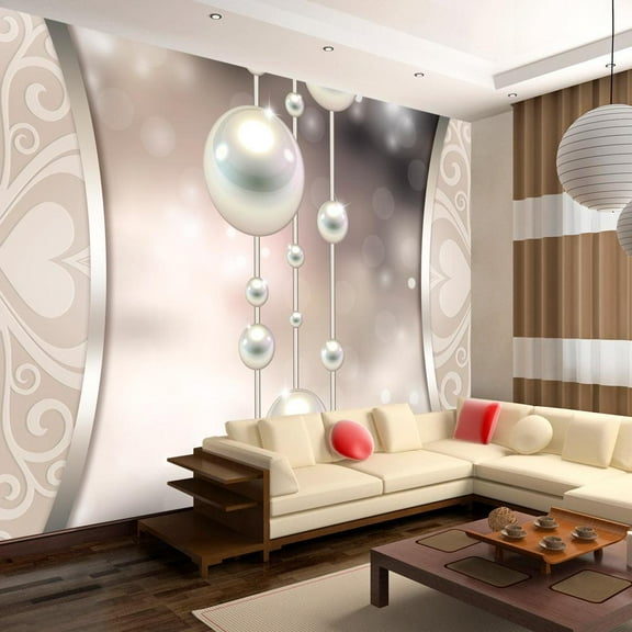 Tiptophomedecor Glam Wallpaper Wall Mural - String Of Pearls