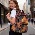 thumbnail image 4 of FUIALDOLG Colorful Flame Art Kids Backpack with Lightweight Multiple Pockets School Bookbag, Comfortable 17 Inch Bookbags for Hiking Camping Daily Use, 4 of 6