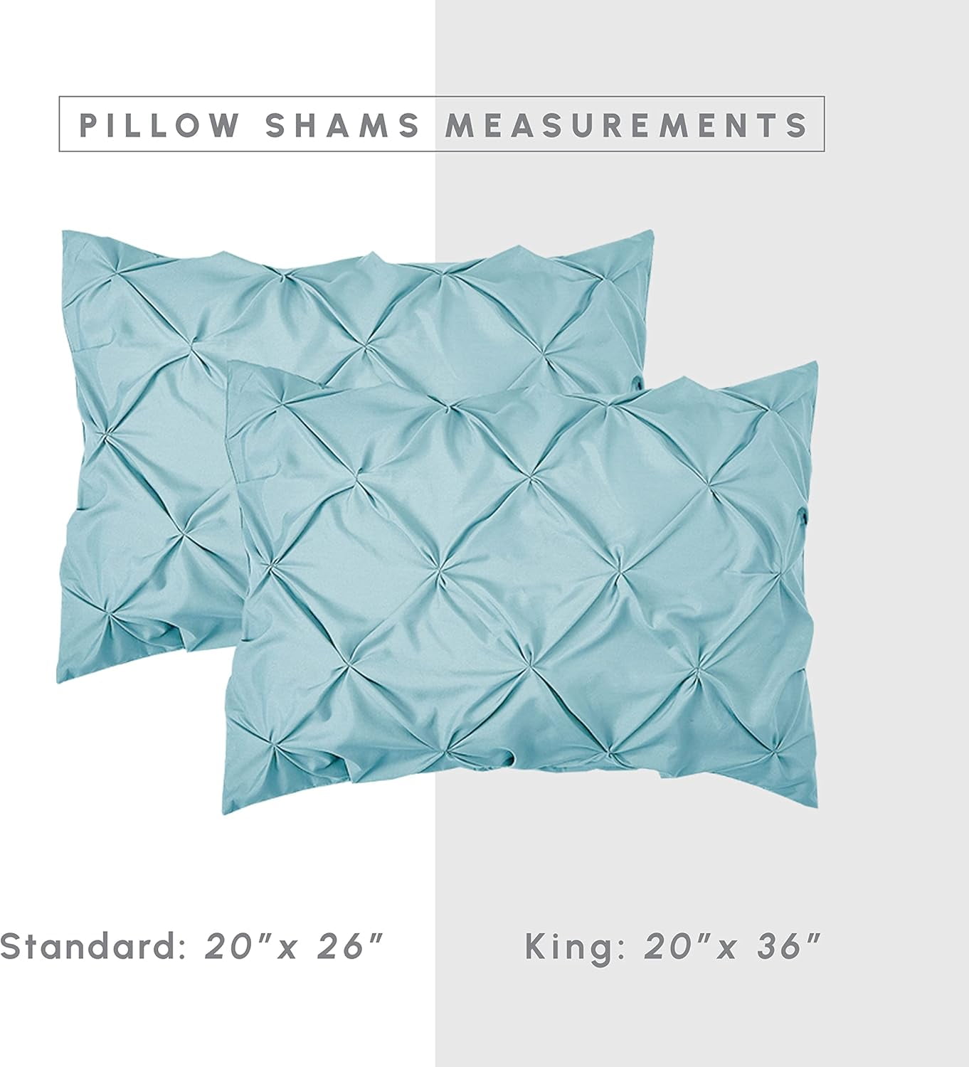 Elegant Comfort 8-Piece Pinch Pleated Comforter Set - All Season Bed in a Bag, Includes Smart Sheet Set, Bed Skirt, Comforter, Pillowcases & Shams, King/Cal King, Sky Blue
